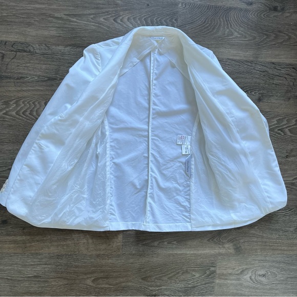 MaxMara White Blazer Max Mara White Cotton 2-Button Blazer US Women's size 6 - Picture 3 of 11